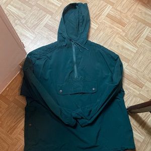 Green jacket for rainy days